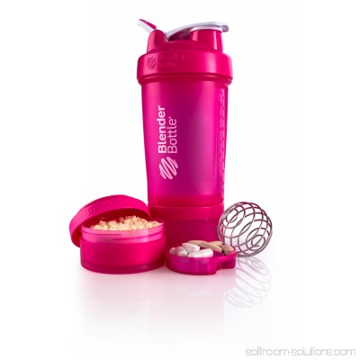 BlenderBottle 22oz ProStak Shaker with 2 Jars, a Wire Whisk BlenderBall and Carrying Loop FC Pebble Gray 567248042